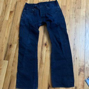 pure blue japan dark wash denim jeans size 33